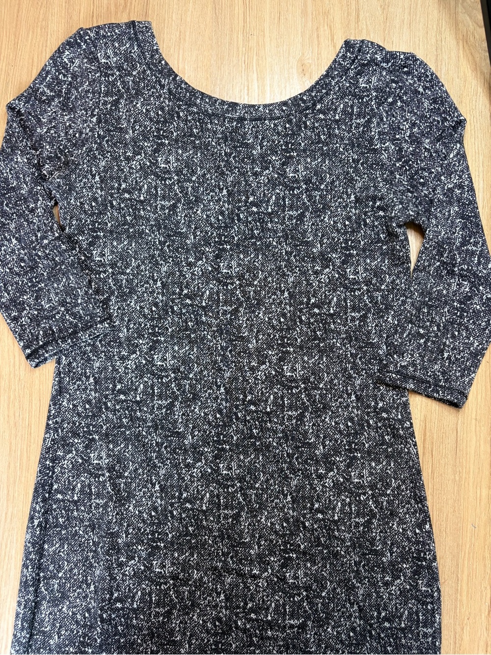 Philosophy Dresses Black White Space Dye Stretch Bodycon Mini Dress - Size Small